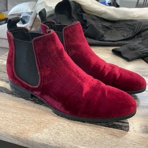 Mens velvet chelsea boots